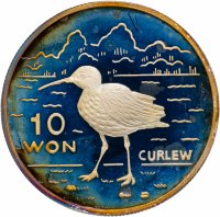 Купить Северная Корея 10 вон 2004 "Сохранение животного мира - Кроншнеп"