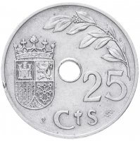 Купить Испания 25 сентимо (centimos) 1937
