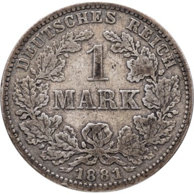 купить Германия 1 марка (mark) 1881 J знак монетного двора: "J" - Гамбург