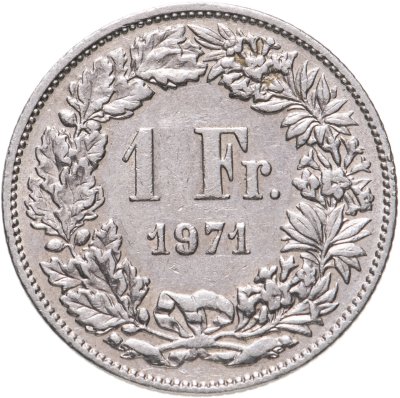 купить Швейцария 1 франк 1971