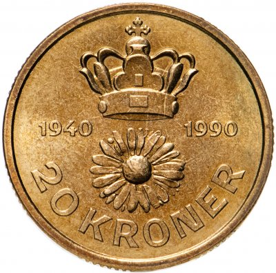 купить Дания 20 крон (kroner) 1990