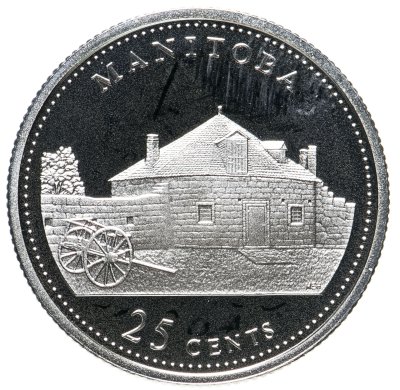 купить Канада 25 центов 1992 Манитоба Proof