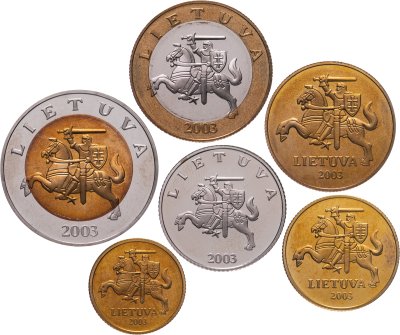 купить Литва годовой набор 2003 UNC (6 монет)