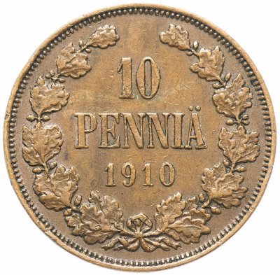 купить 10 пенни 1910, монета для Финляндии