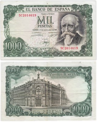 купить Испания 1000 песет 1971 (Pick 154a)