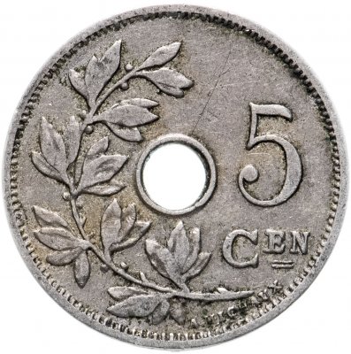 купить Бельгия 5 сантимов 1902-1903 (Надпись на голландском - 'BELGIË')