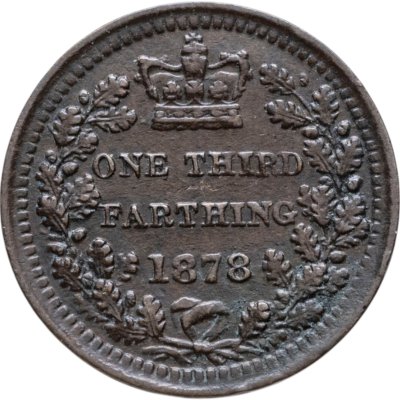 купить Великобритания 1/3 фартинга 1878