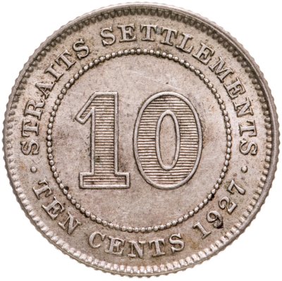 купить Стрейтс Сетлментс 10 центов (cents) 1927