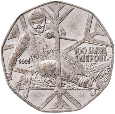 купить Австрия 5 евро (euro) 2005 "100 лет лыжному спорту"
