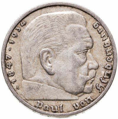 купить Германия Третий рейх 5 рейхсмарок (reichsmark) 1935 Гинденбург