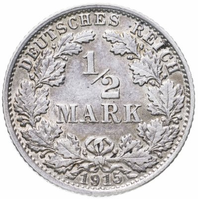 купить Германия, Германская империя 1/2 марки 1916 G
