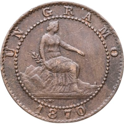 купить Испания 1 сентимо (sentimo) 1870