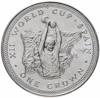 купить Остров Мэн 1 крона (crown) 1982 "Чемпионат мира по футболу 1982, Испания - кубок"