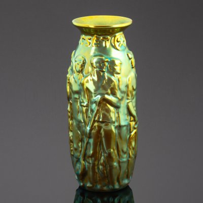 купить Ваза агитационная "Рабочие", керамика, поливы, Zsolnay, Венгрия, 1920-1930 гг.