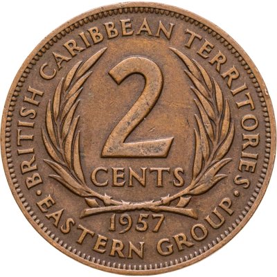 купить Восточные Карибы 2 цента (cents) 1957