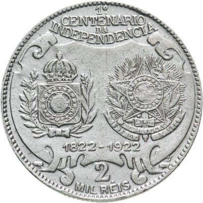 купить Бразилия 2000 реалов (рейс, reis) 1922 "100-летие независимости"