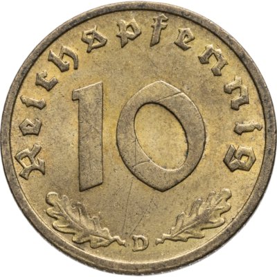 купить Германия (Третий рейх) 10 рейхспфеннигов (reichspfennig) 1938 D