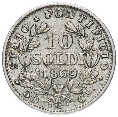 купить Папская область 10 сольдо 1869