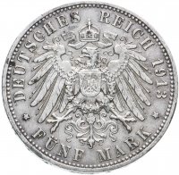 купить Германская Империя, Пруссия 5 марок 1913 A