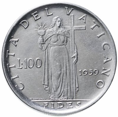 купить Ватикан 100 лир (lire) 1959
