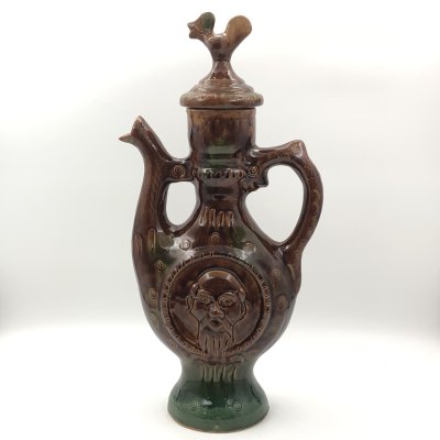 купить Кумган, украшенный портретными изображениями, керамика, поливы, Скопинская керамика, СССР, 1980-1990 гг.