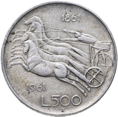 купить Италия 500 лир (lire) 1961 "100 лет со дня объединения Италии"