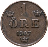 купить Швеция, 1 эре 1907 год
