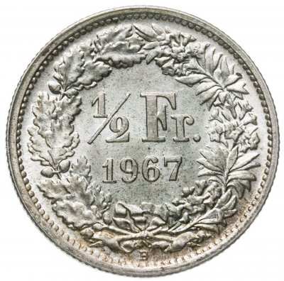 купить Швейцария 1/2 франка 1967