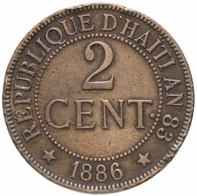 купить Гаити 2 сантима (centimes) 1886