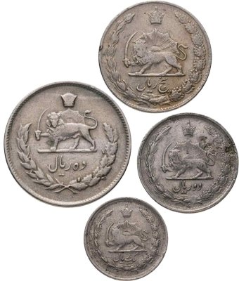 купить Иран набор монет 1-10 риалов 1966-1969 (4 шт.)