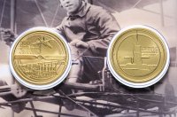 купить Австралия набор монет 2014 "100 лет Австралийской военной авиации и подводным лодкам" (в конверте с маркой)