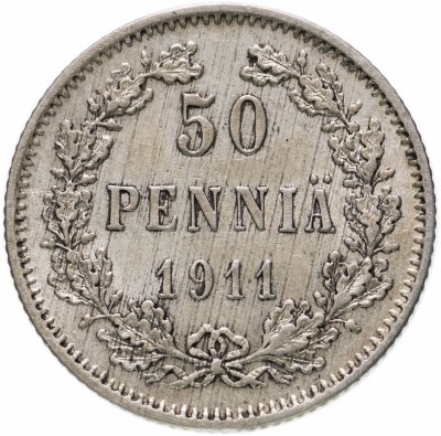 купить 50 пенни (pennia) 1911 L, монета для Финляндии