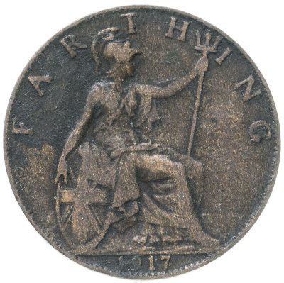 купить Великобритания 1 фартинг 1917