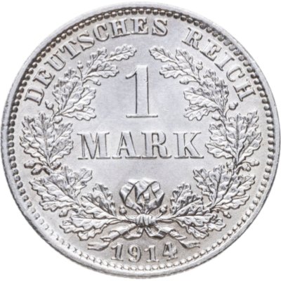 купить Германия 1 марка 1914 знак монетного двора: "E" - Мульденхюттен
