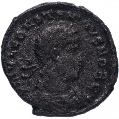 купить Римская Империя Констанций II 324–361 гг фоллис (реверс: два воина стоят лицом друг к другу, между ними два штандарта)