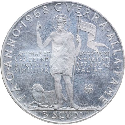 купить Мальтийский орден 3 скудо 1968 "ФАО"