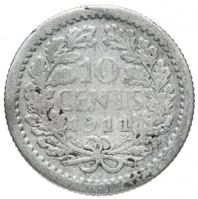 купить Нидерланды 10 центов (cents) 1911