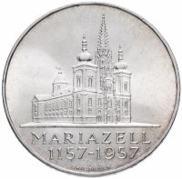 Купить Австрия 25 шиллингов (shillings) 1957 "800 лет Базилике Мариацелля"