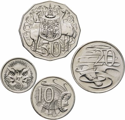 купить Австралия, набор из 4 монет 2004-2010 (5-50 центов)