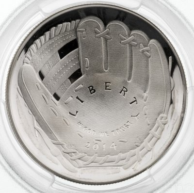 купить США 1 доллар (dollar) 2014 "Национальный зал славы бейсбола", в слабе PCGS PR69