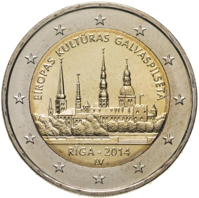 купить Латвия 2 евро 2014 "Рига - культурная столица Европы"
