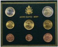 купить Ватикан годовой набор монет евро 2005 (8 монет) Папа Иоанн Павел II