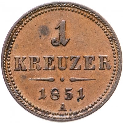 купить Австрия 1 крейцер (kreuzer) 1851 A