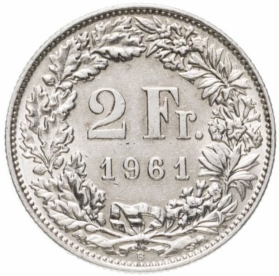 купить Швейцария 2 франка (francs) 1961