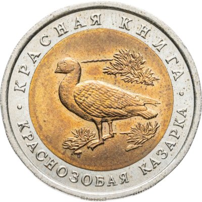 купить 10 рублей 1992 ЛМД краснозобая казарка