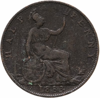 купить Великобритания 1/2 пенни (penny) 1883