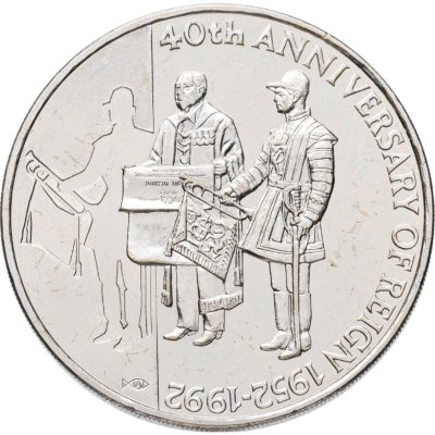купить Фолклендские острова 50 пенсов (pence) 1992 40 лет правления Королевы Елизаветы II