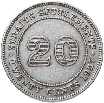 купить Стрейтс Сетлментс 20 центов (cents) 1927