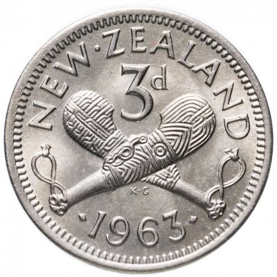купить Новая Зеландия 3 пенса (pence) 1963