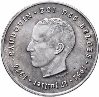 Купить Бельгия 250 франков (francs) 1976 "25 лет правления Короля Бодуэна I"